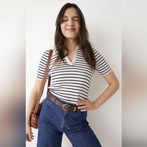 & Other Stories Navy and White Striped Top
